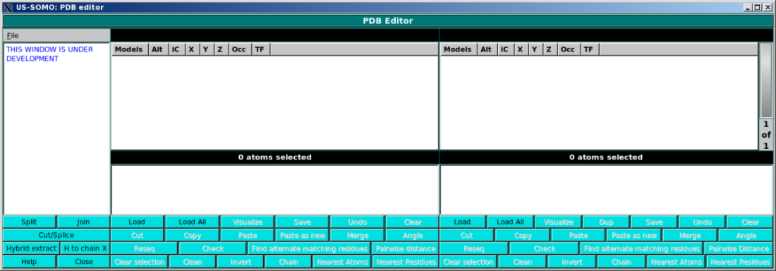 SOMO PDB Editor Screen