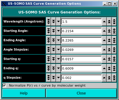 SOMO SAS Curve generation options