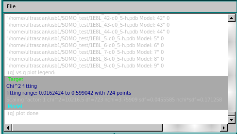 SOMO SAXS I(q) Expt. SAXS CSV file NNLS progress window