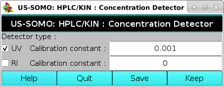 Somo-HPLC/KIN Options Concentration Detector Properties