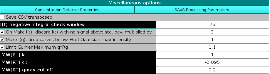 Somo-HPLC/KIN Options Miscellaneous Options section