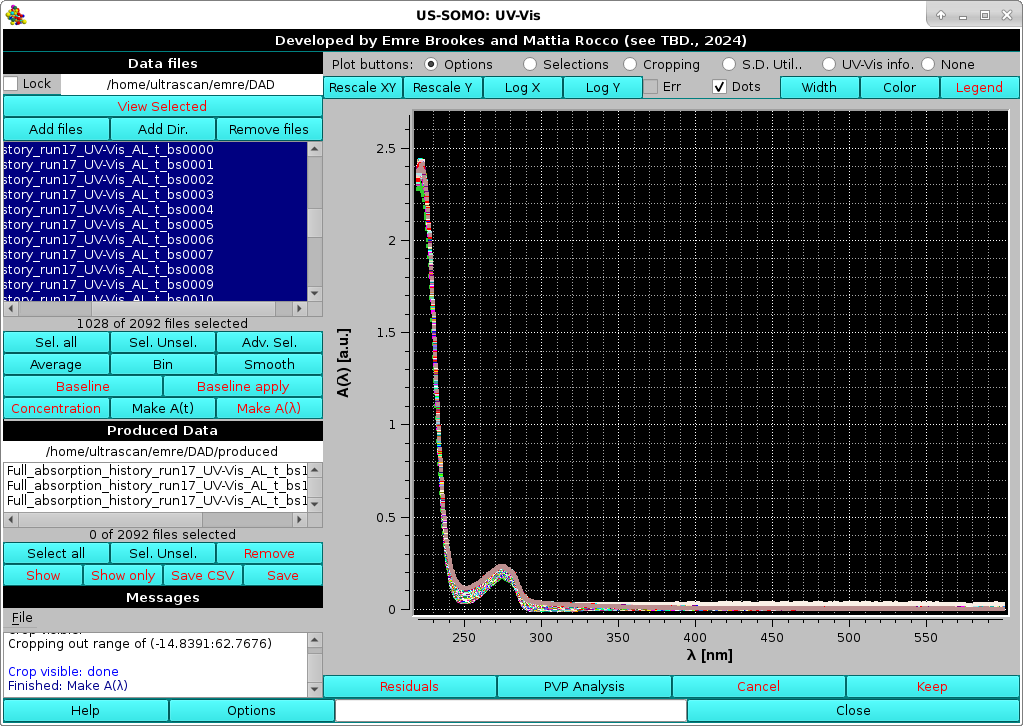 Somo-SAS UV-Vis module Make A(L) results