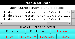 Somo-SAS UV-Vis module Produced Data Section