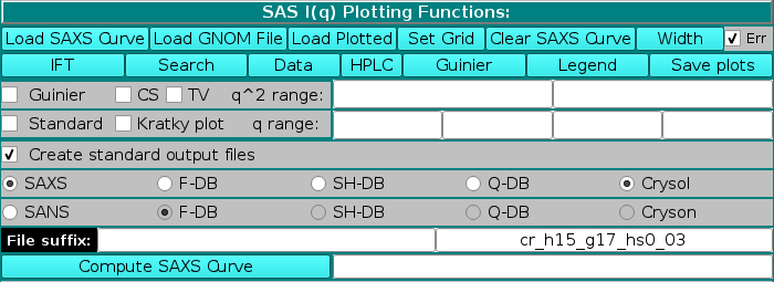 SOMO SAS I(q) Simulation Panel
