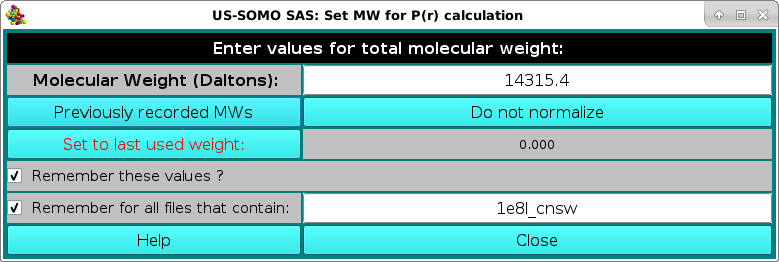 SOMO SAXS IFT p(r) normalization pop-up filled